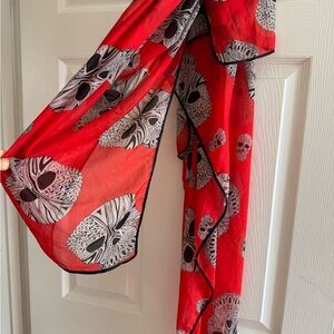 Red Skull Pattern Scarf